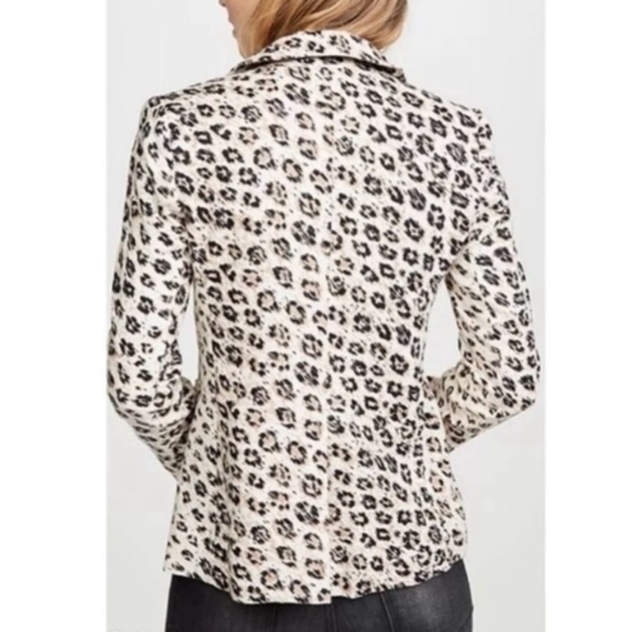 Joie Anilah Leopard Print Blazer One Button Linen Size 6 NWT - Picture 11 of 12